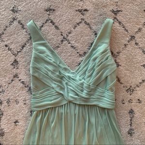 Empire waist mint green bridesmaids dress